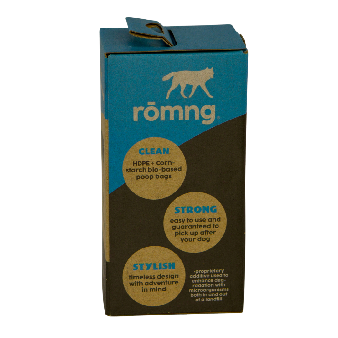 Bio-based Dog Poop Bags with Compostable Dispenser - rōmng