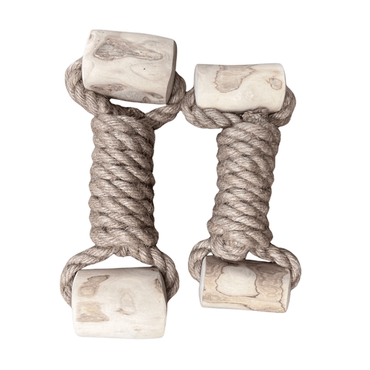 hemp rope + coffee wood toy