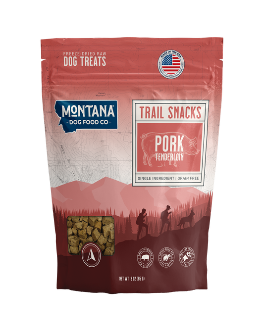 Pork Tenderloin Freeze-dried Raw Trail Snacks (Treats) for Dogs 3oz