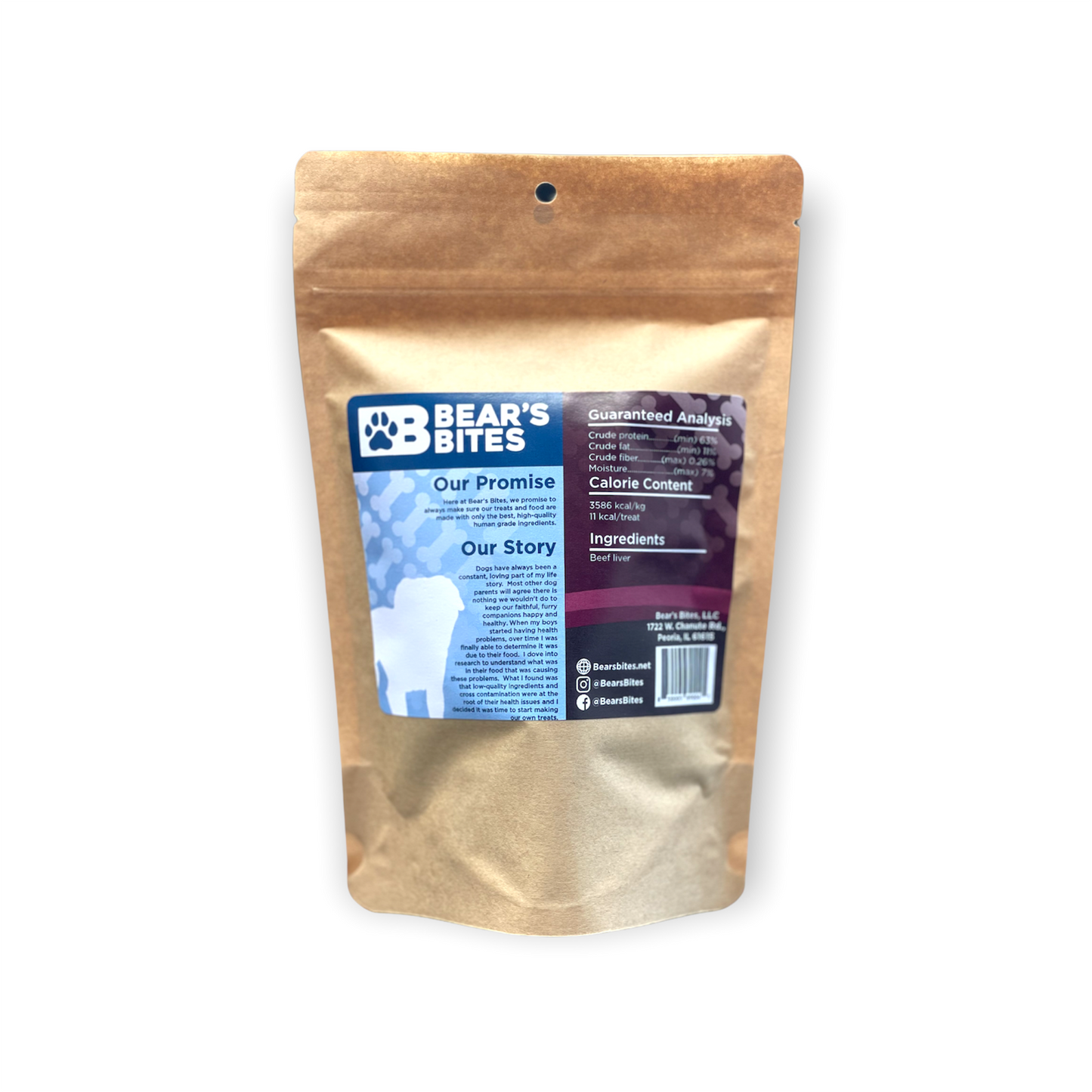 Single Ingredient, Dehydrated Beef Liver Dog Treats