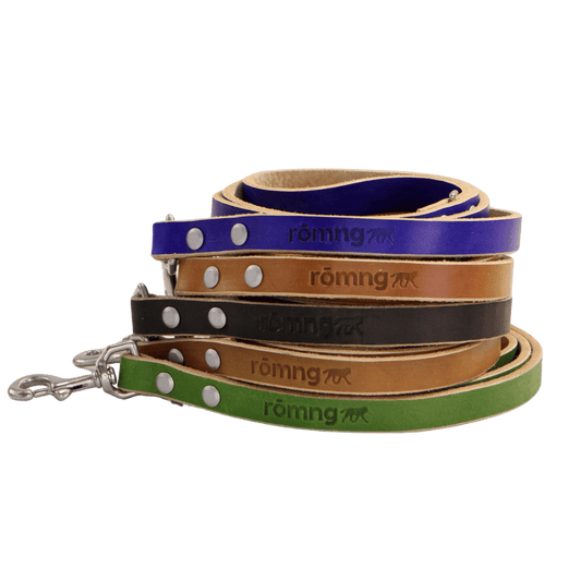 48" Genuine Leather Dog Leashes - Made in USA